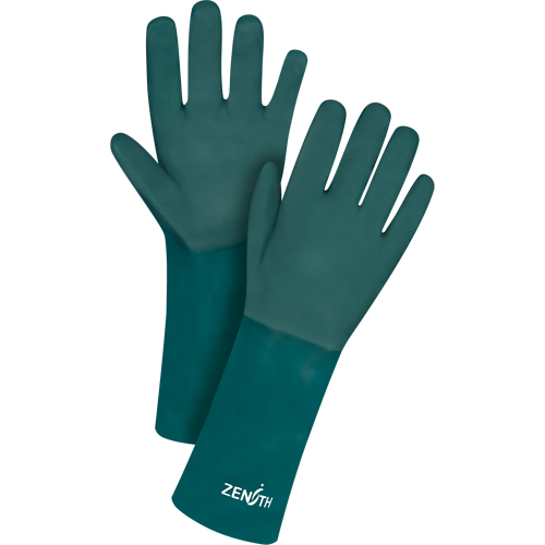 Gants verts &agrave; double enduit, 14" lo, PVC, Doublure en Jersey de coton, 70 mils Ontario Packaging