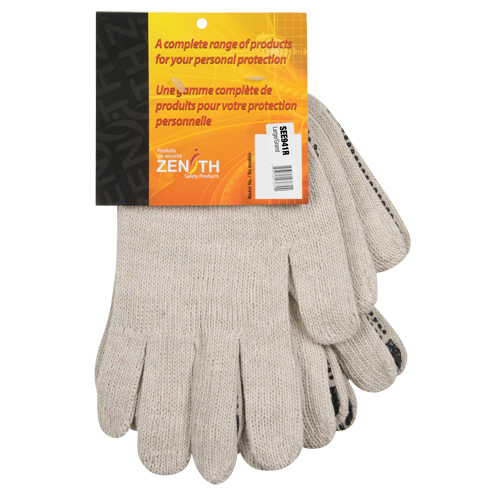 Gants tricot&eacute;s de poids lourd, Poly/coton, Un c&ocirc;t&eacute;, Calibre 7, Grand Ontario Packaging