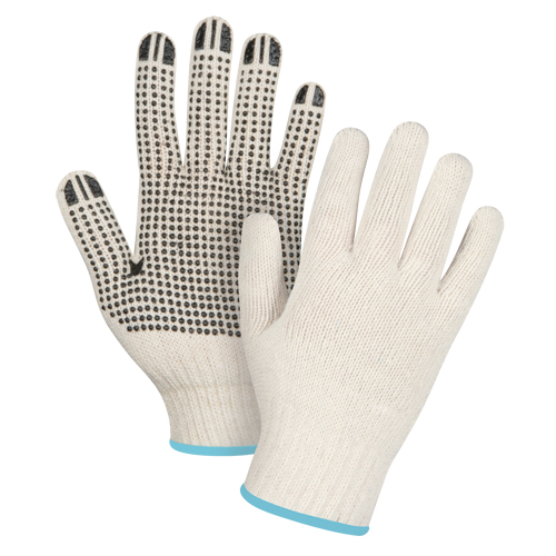 Lightweight Dotted String Knit Gloves, Poly/Cotton, Single Sided, 7 Gauge, X-Large Ontario Packaging