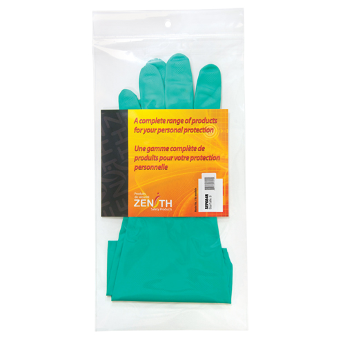 Gants r&eacute;sistants aux produits chimiques &agrave; prise en losange, Taille 8, 13" lo, Nitrile, Doublure en Ouat&eacute;e, 13 mils Ontario Packaging