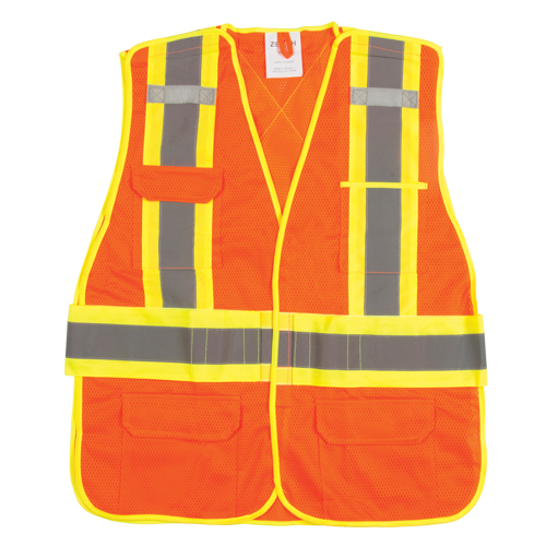 Veste d'arpenteur r&eacute;sistante aux flammes, Orange haute visibilit&eacute;, T-Grand, Polyester Ontario Packaging
