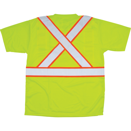 CSA Compliant T-Shirt, Polyester, Large, High Visibility Lime-Yellow Ontario Packaging