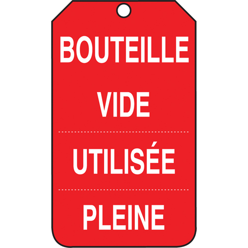 &eacute;tiquettes de s&eacute;curit&eacute; d'inspection et de contr&ocirc;le de l'&eacute;tat de l'&eacute;quipement, Papier cartonn&eacute;, 3-3/8" la x 5-7/8" h, Français Ontario Packaging