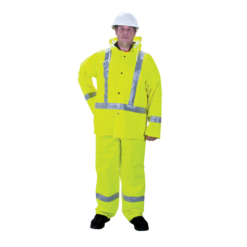 RZ900 Premium Traffic Rain Suit, Polyester/PVC, Medium, Lime-Yellow Ontario Packaging