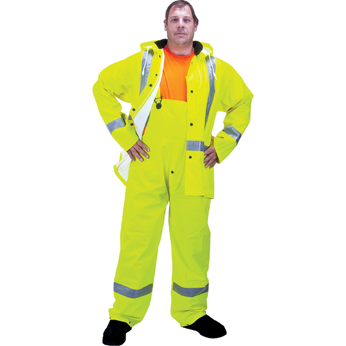 RZ900 Premium Traffic Rain Suit, Polyester/PVC, Medium, Lime-Yellow Ontario Packaging