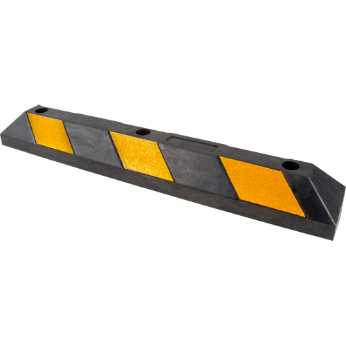 Parking Curb, Rubber, 3' L, Black/Yellow Ontario Packaging