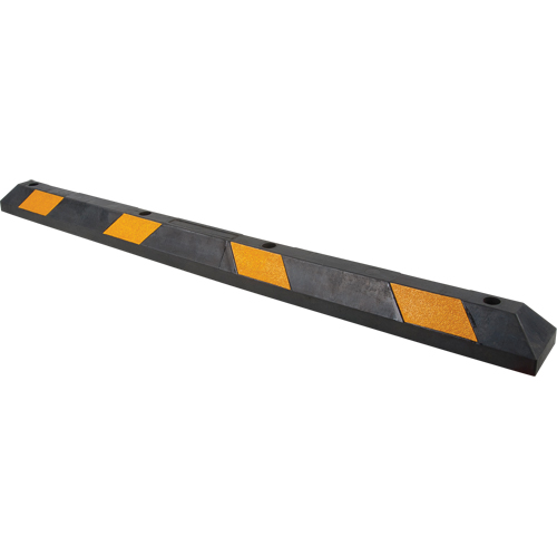 Parking Curb, Rubber, 6' L, Black/Yellow Ontario Packaging