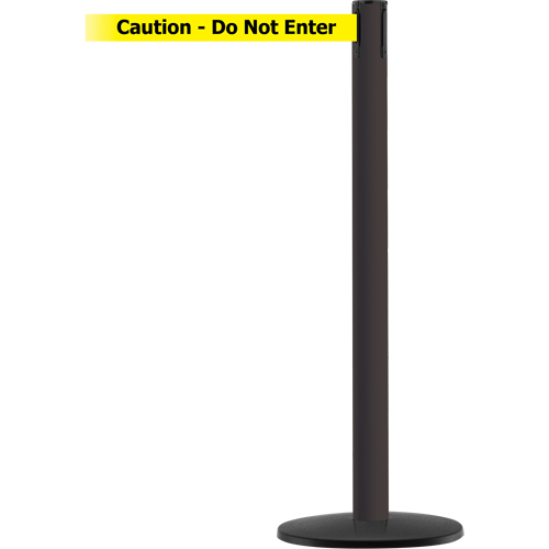 Advance TensaBarrier&reg; Barrier Post, Steel, 36" H, Black/Yellow Tape, 7.5' Tape Length Ontario Packaging