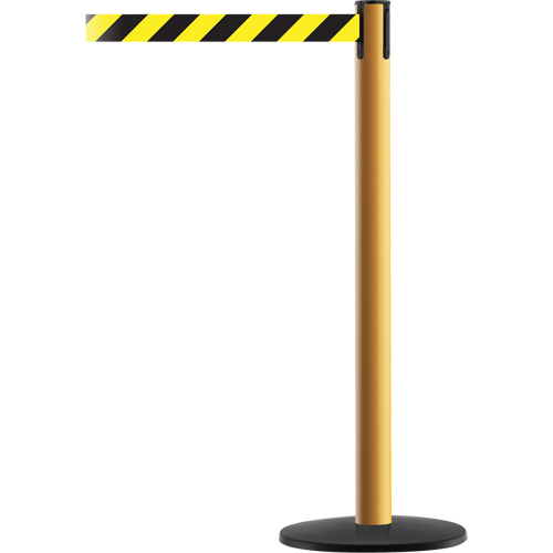 Advance TensaBarrier&reg; Barrier Post, Steel, 36" H, Black/Yellow Tape, 7.5' Tape Length Ontario Packaging