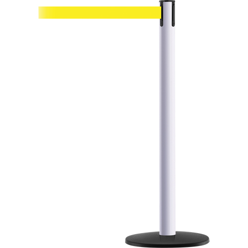 Montant pour syst&egrave;me Advance TensaBarrier, Acier, 36" h, Ruban Jaune, Longueur du ruban 7,5' Ontario Packaging