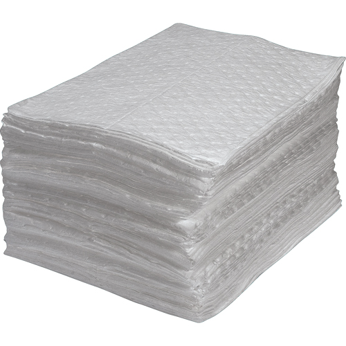 Premium Fine Fibre Sorbent Pads, Oil Only, 15" x 17", 30 gal. Absorbancy Ontario Packaging