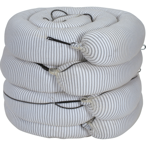 Barrage absorbant de premi&egrave;re qualit&eacute;, Universel, 10' lo x 8" la, Absorption 70 gal., 4 /pqt Ontario Packaging