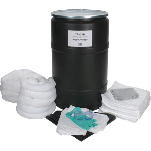 Trousse de lutte contre les d&eacute;versements de premi&egrave;re qualit&eacute;, Huile seulement, Baril, Absorbance de 55 gal. US Ontario Packaging