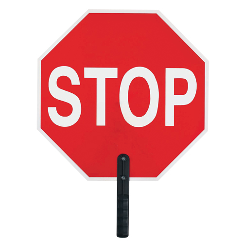 Panneau de signalisation  Stop , 18" x 18", Plastique, Anglais avec pictogramme Ontario Packaging