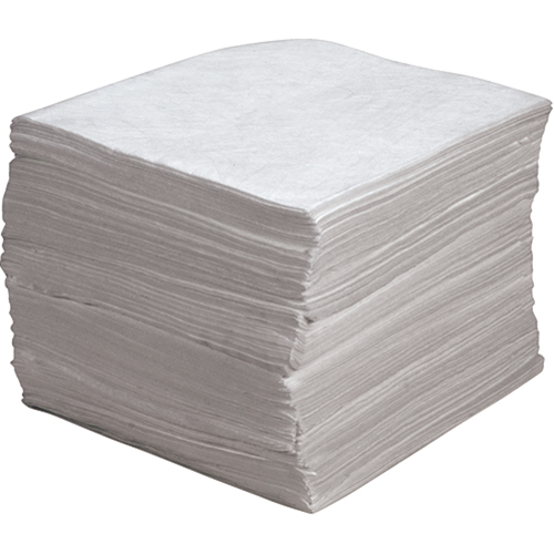 Feuilles absorbantes souffl&eacute;es de premi&egrave;re qualit&eacute;, Huile seulement, 15" x 17", 30 gal. d'absorption Ontario Packaging