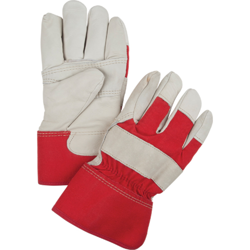 Gants d'ajusteur rouge & blanc doubl&eacute;s pour l'hiver, Grand, Paume en Cuir fleur de vache, Doublure en Boa Ontario Packaging