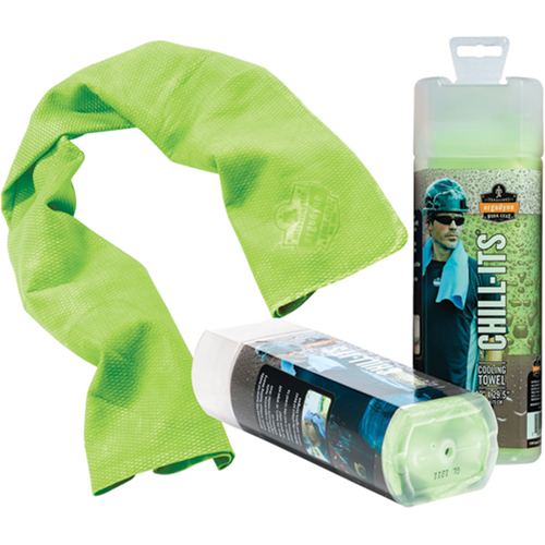 Chill-Its&reg; 6602 Cooling Towels, Hi-Vis Lime Ontario Packaging