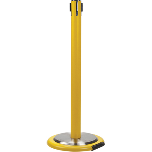 Poteau r&eacute;cepteur pour barri&egrave;res sur pieds pour le contr&ocirc;le des foules avec roues, Hauteur de 35", Jaune Ontario Packaging