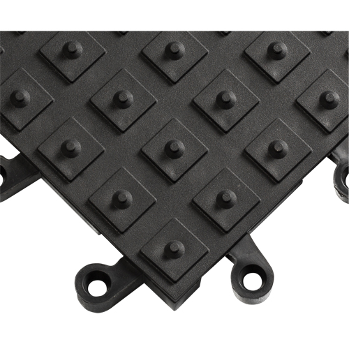 ErgoDeck&reg; Matting With Integrated No-Slip Cleats No. 552, PVC, 1-1/2' W x 1-1/2' L, 7/8" Thick, Black Ontario Packaging
