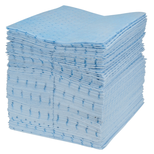 Premium Blue Bonded Sorbent Pads, Oil Only, 15" x 17", 15 gal. Absorbancy Ontario Packaging