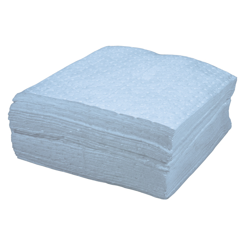 Feuilles absorbantes bleues li&eacute;es de premi&egrave;re qualit&eacute;, Huile seulement, 15" x 17", 8 gal. d'absorption Ontario Packaging