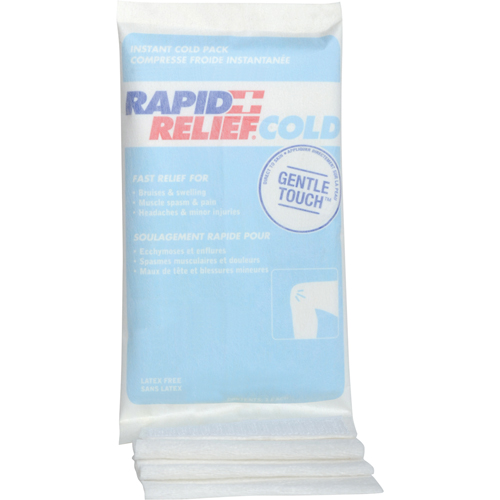 Compresses instantan&eacute;es avec envelope auto-adh&eacute;sive, Froid, Utilisation unique, 6" x 9" Ontario Packaging