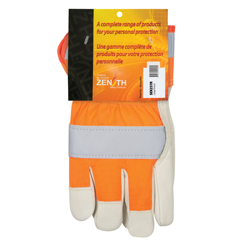 Orange High-Visibility Superior Warmth Fitters Gloves, Large, Grain Cowhide Palm, Thinsulate Inner Lining Ontario Packaging