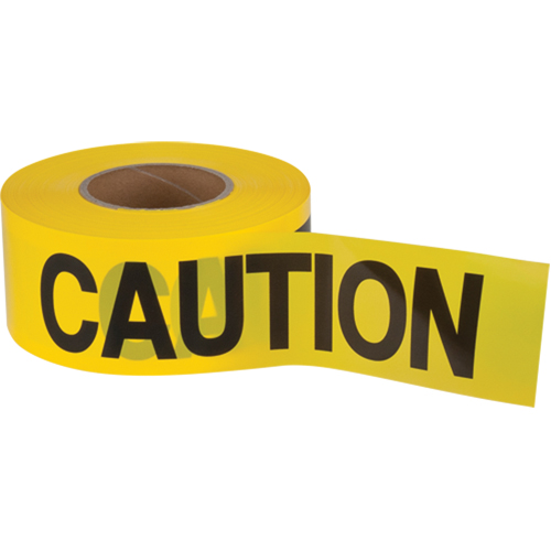 Ruban pour barricade Caution, Anglais, 3" la x 1000' lo, 1,5 mil, Noir sur jaune Ontario Packaging
