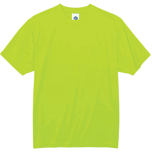 GloWear 8089 Non-Certified T-Shirt, Polyester, Small, High Visibility Lime-Yellow Ontario Packaging