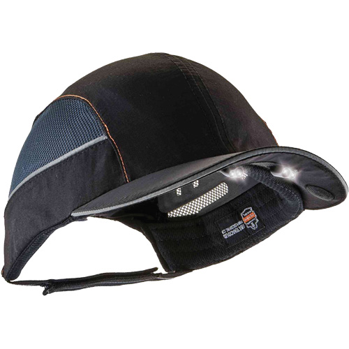 Skullerz&reg; 8960 Long Brim Bump Cap with LED Lighting, Black Ontario Packaging