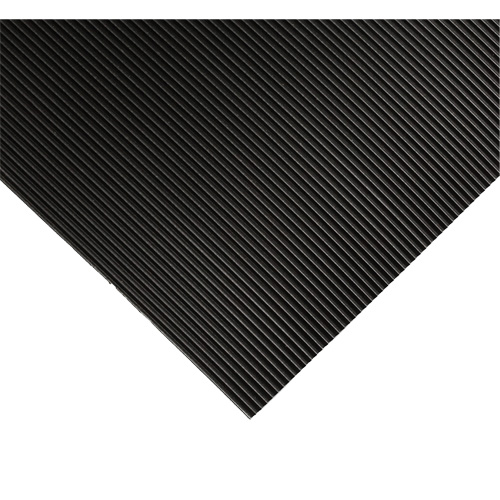 Tapis ondul&eacute; pour tableau de contr&ocirc;le no 702, 3' la x 10' lo, 1/4" &eacute;paisseur, Noir, PVC Ontario Packaging