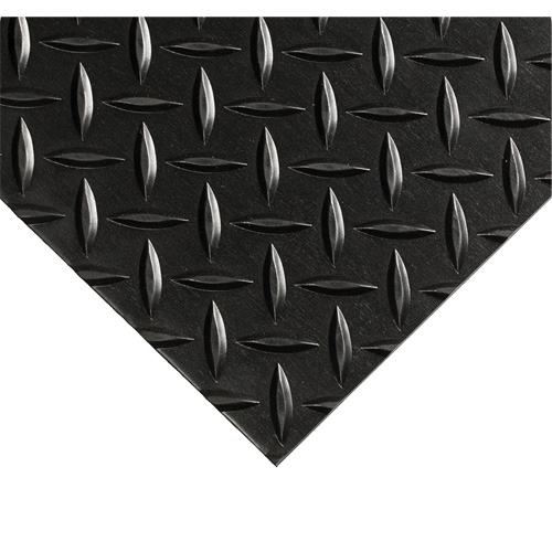 Tapis Diamond-Plate pour tableau de contr&ocirc;le no 701, 2' la x 3' lo, 1/4" &eacute;paisseur, Noir, PVC Ontario Packaging
