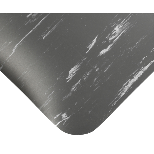 Tapis antimicrobiens Tile-Top Select no 494, Lisse, 2' x 10' x 1/2", Charbon, PVC Ontario Packaging
