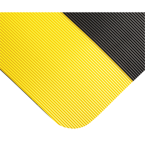 Double Duty Switchboard Mats No.720, Corrugated, 3' x 10' x 5/8", Black/Yellow, PVC Ontario Packaging