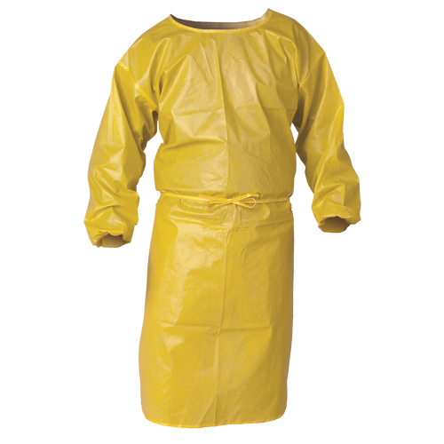 KleenGuard A70 Chemical Spray Protection Smock, Polypropylene, Yellow, 34" W x 44" L Ontario Packaging