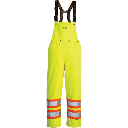 Journeyman Detachable Bib Safety Pants, Polyester, Small, High Visibility Lime-Yellow Ontario Packaging