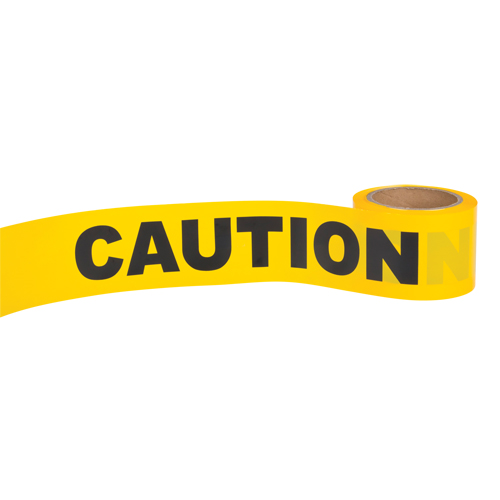 Ruban pour barricade Caution, Anglais, 3" la x 300' lo, 1,5 mil, Noir sur jaune Ontario Packaging