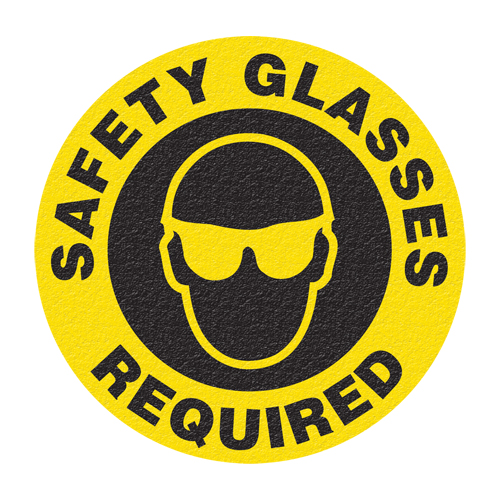 "Safety Glasses" Floor Sign, Adhesive, English with Pictogram Ontario Packaging