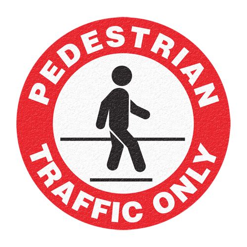 "Pedestrian Traffic Only" Floor Sign, Adhesive, English with Pictogram Ontario Packaging