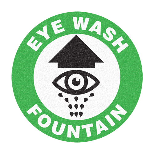 "Eye Wash Fountain" Floor Sign, Adhesive, English with Pictogram Ontario Packaging
