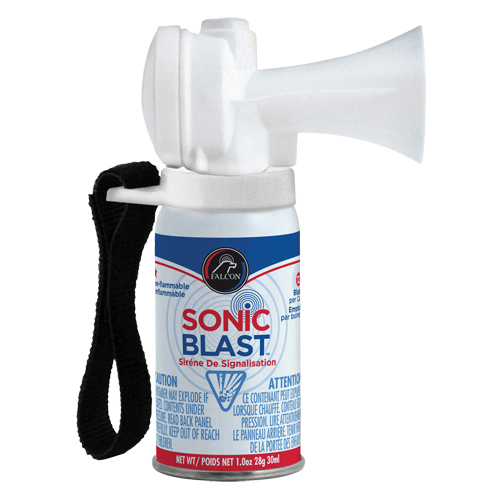 Mini avertisseur sonore Sonic Blast avec sangle &agrave; boucles et crochets Ontario Packaging