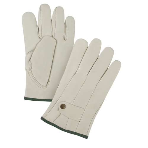 Premium Ropers Gloves, Medium, Grain Cowhide Palm Ontario Packaging