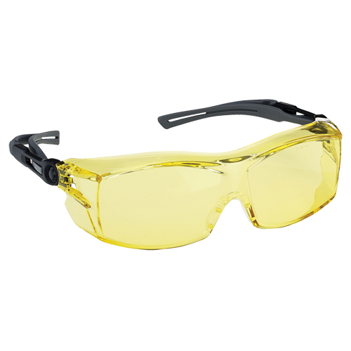 Dynamic OTG Extra Series Safety Glasses, Amber Lens, Anti-Fog/Anti-Scratch, ANSI Z87+/Meets/Exceeds CSA Z94.3 Ontario Packaging