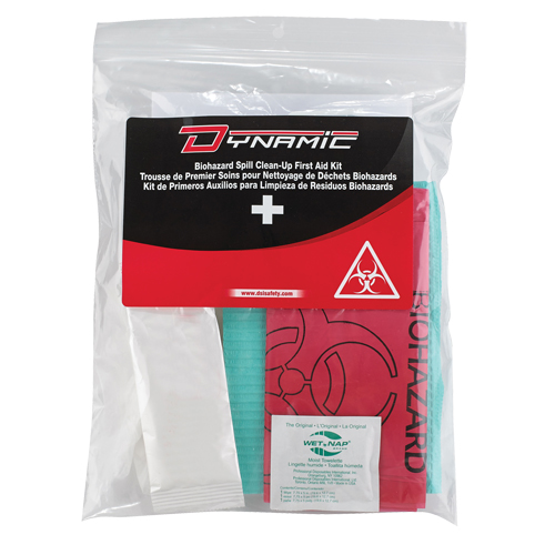 Dynamic Biohazard Spill Clean-Up First Aid Kit, Class 1 Medical Device, Resealable Plastic Bag Ontario Packaging