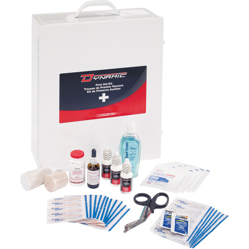 Trousse de premiers soins industrielle pour usage g&eacute;n&eacute;ral Dynamic, Dispositif m&eacute;dical Classe 1, Boîte en m&eacute;tal Ontario Packaging