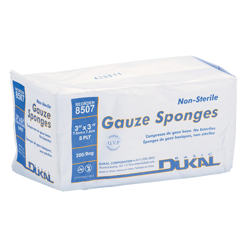 Dynamic Gauze Sponge, Pad, 3" L x 3" W, Medical Device Class 1 Ontario Packaging