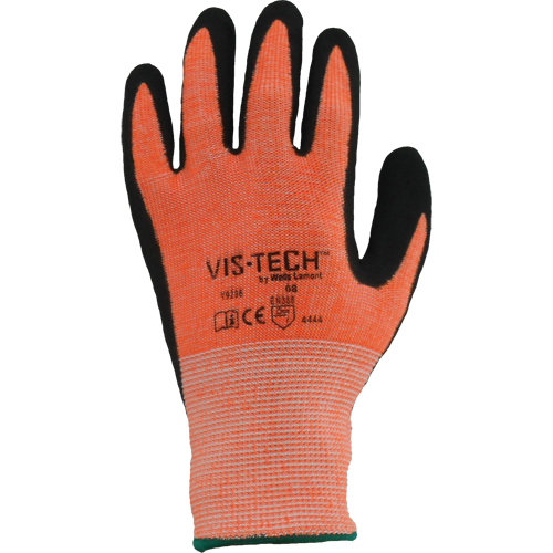 Vis-Tech Y9294 Cut Resistant Gloves, Size 6/X-Small, 13 Gauge, Polyurethane Coated, Stainless Steel Shell, ANSI/ISEA 105 Level 4 Ontario Packaging