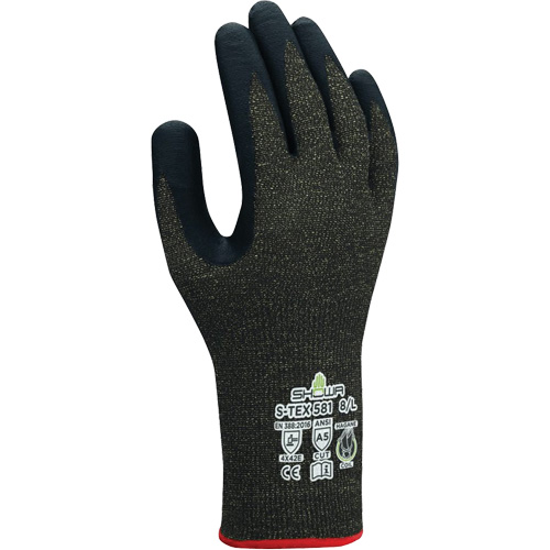Gants r&eacute;sistants aux coupures S-TEX 581, Taille 6/Petit, Calibre 13, Rev&ecirc;tement Mousse de nitrile, Enveloppe en Acier inoxydable/Kevlar, ANSI/ISEA 105 niveau 5/EN 388 niveau E Ontario Packaging