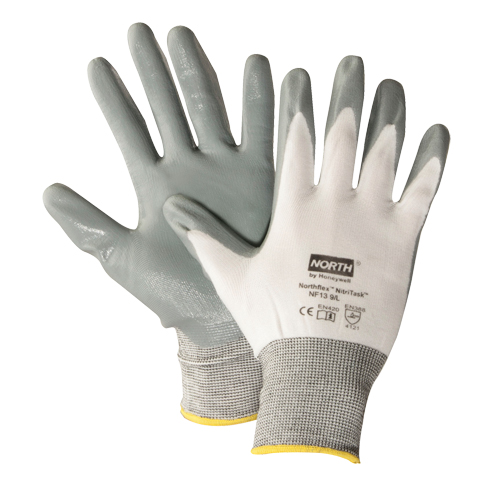 NorthFlex Nitri Task Gloves, X-Large, Nitrile Coating, 13 Gauge, Nylon Shell Ontario Packaging