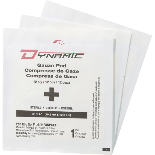 Gaze Dynamic, Tampon, 4" lo x 4" la, St&eacute;rile, Dispositif m&eacute;dical Classe 1 Ontario Packaging